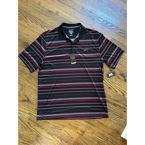 Greg Norman for Tasso Elba Men's Stripped Golf Polo Shirt Size L NWT